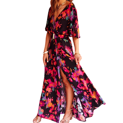 Selina | Sommerliches Wickel-Maxikleid