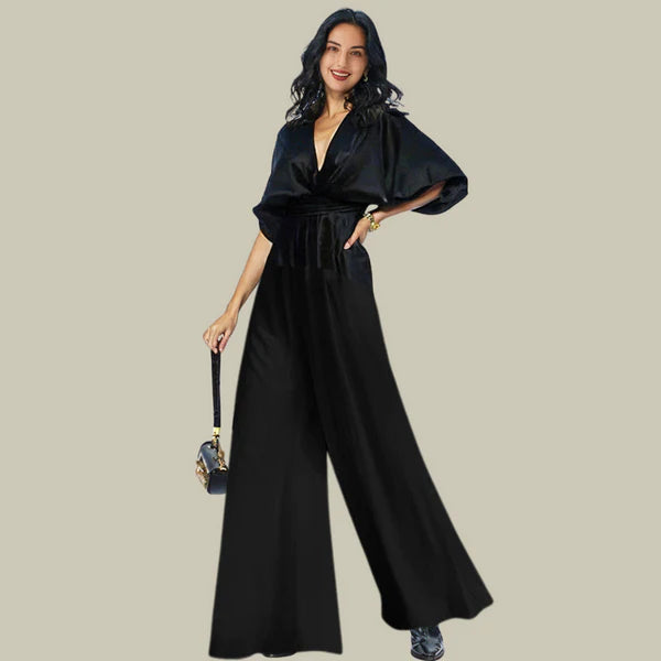 Majlinda | Eleganter Jumpsuit mit V-Ausschnitt