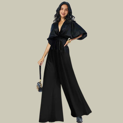 Majlinda | Eleganter Jumpsuit mit V-Ausschnitt