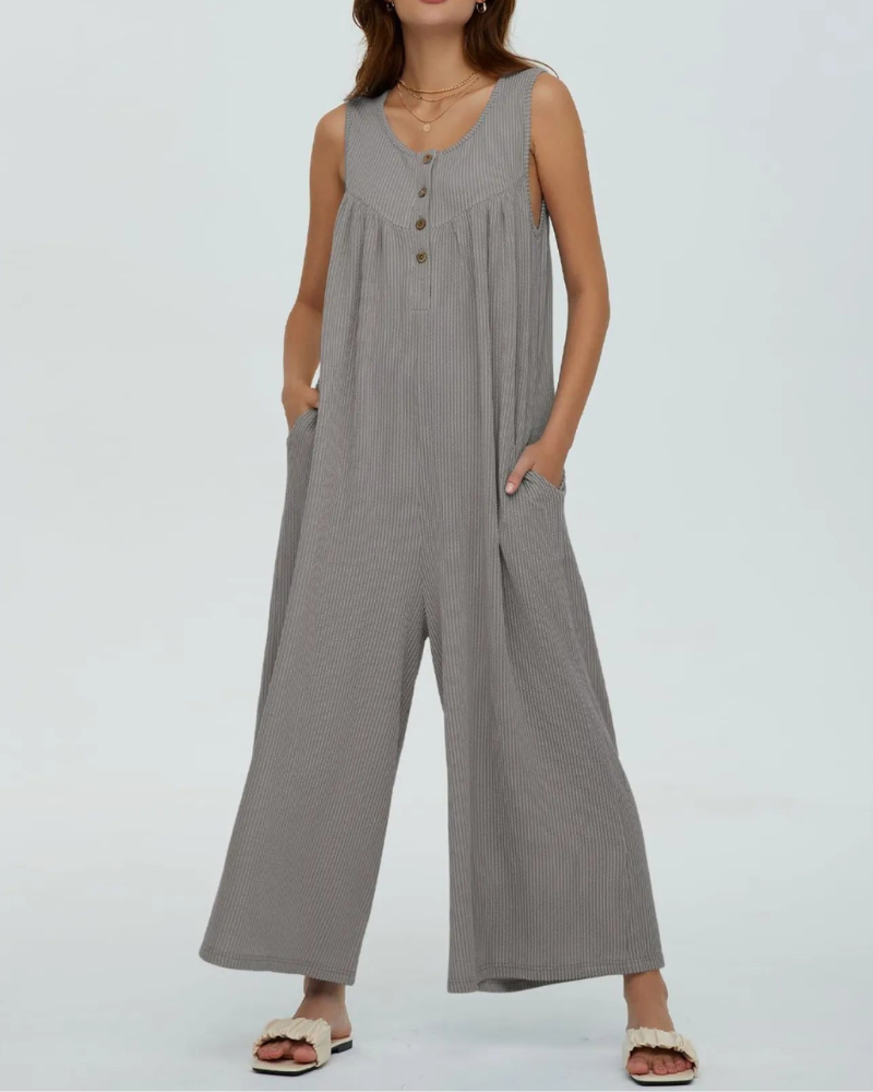 Laura - Lässiger ärmelloser Jumpsuit mit weitem Bein