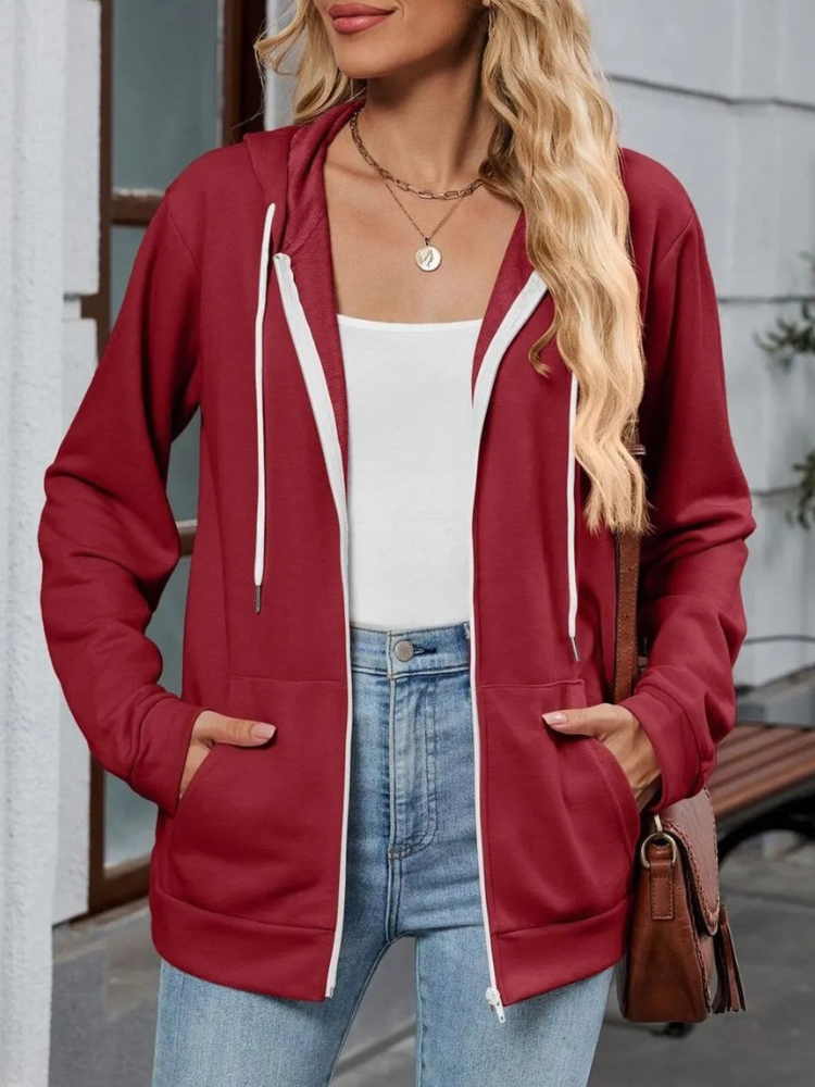 Urielle - Elegante Kapuzenjacke mit verstellbarem Kordelzug und Reißverschluss