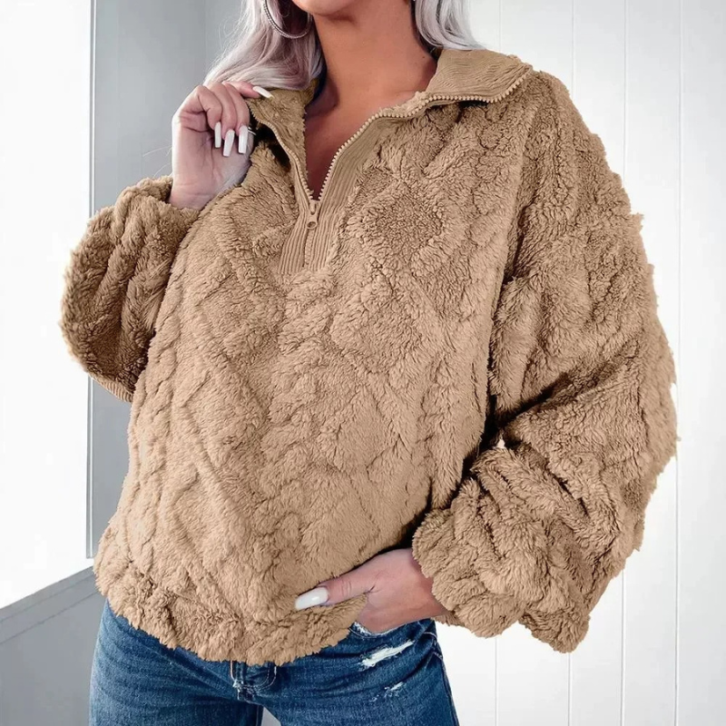 Jamila - Eleganter Oversize-Fleecepullover mit warmer Polsterung