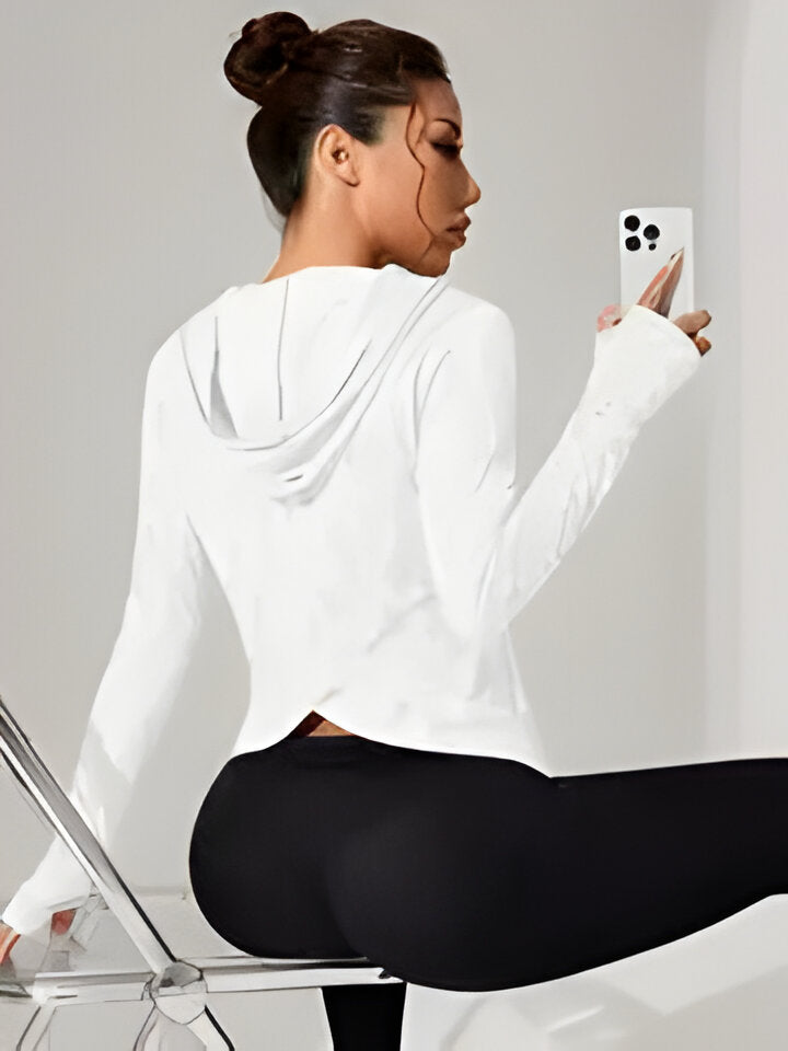 Mary Rose | Women'S Casual Split Back Hooded Sport-Top