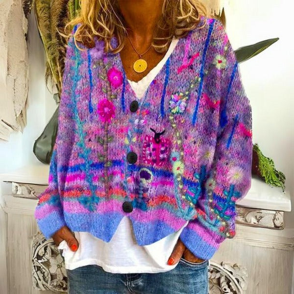 Eléa - Pullover für Damen mit Blumenmuster