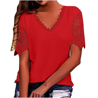 Gyn - Vintage Mode Spitze Trendy Damen T-Shirts