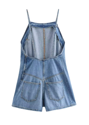 Viktoria - Jumpsuit aus Denim-Hosenträgern