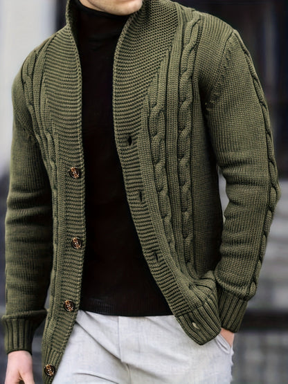 Victor | Zopfstrickjacke mit Knöpfen