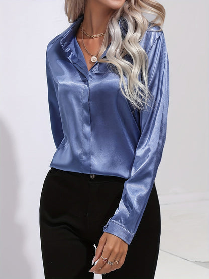 Chiara |  Schicke Herbst Elegante Satinbluse für Frauen
