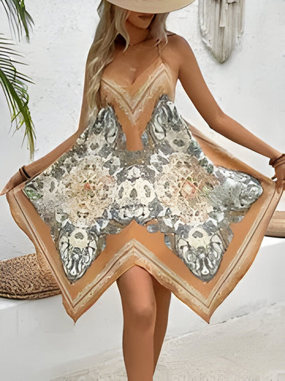Leila | Vintage Asymmetrischer Saum Urlaubskleid
