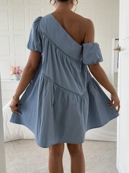 Saoirse | Elegantes schulterfreies Rüschenkleid für Damen