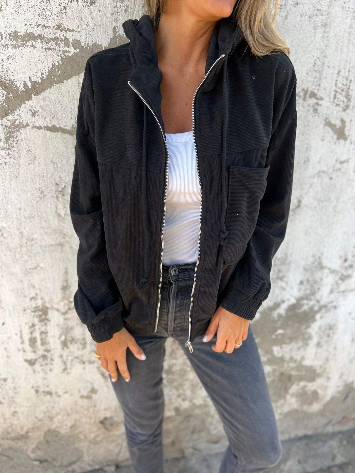 Gabrielle | Freizeitjacke mit Kapuze und Reißverschluss