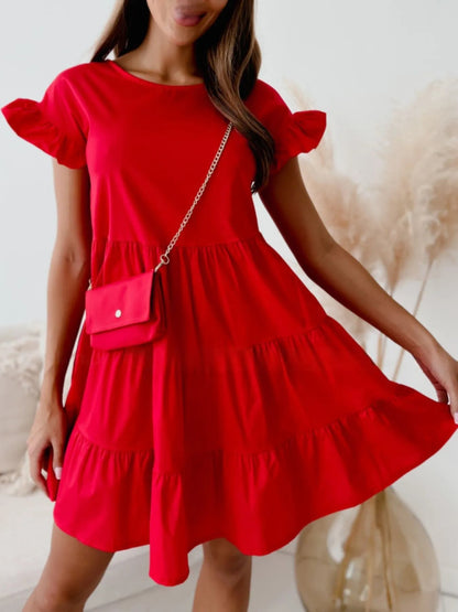 Lizzie - Mini-Volantkleid mit Stufenärmeln