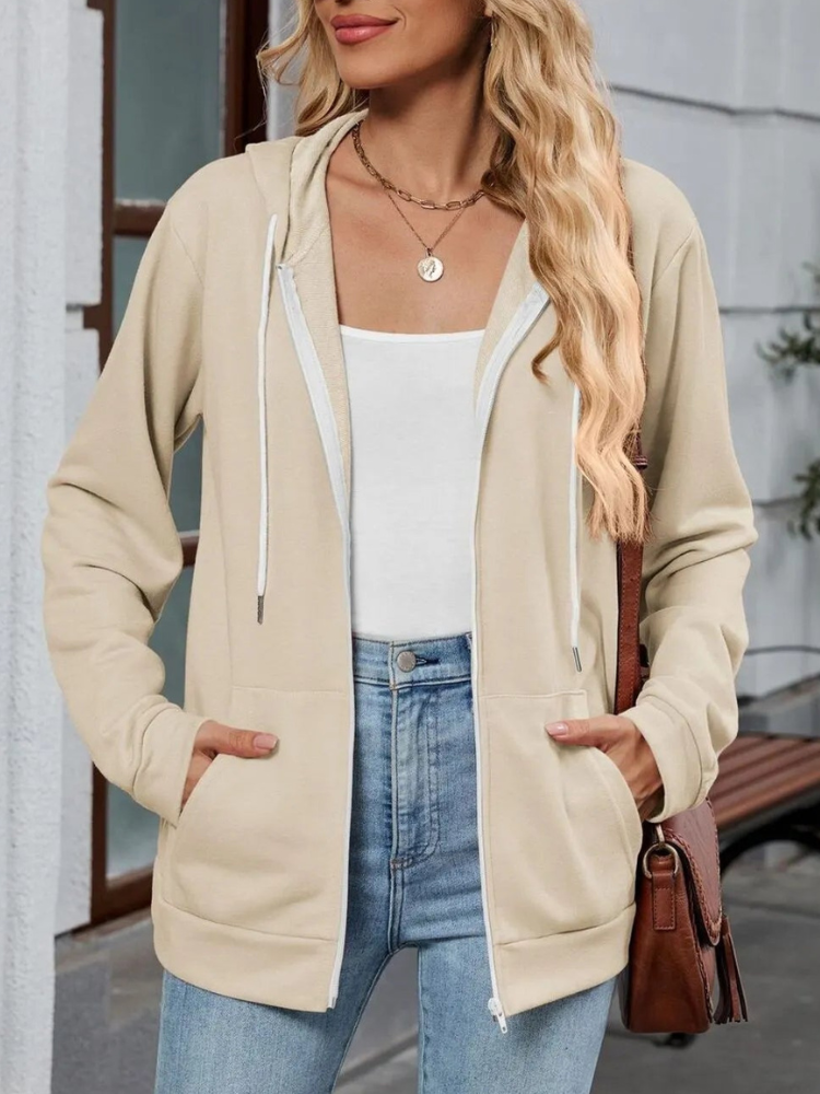 Urielle - Elegante Kapuzenjacke mit verstellbarem Kordelzug und Reißverschluss
