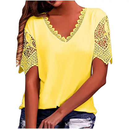 Gyn - Vintage Mode Spitze Trendy Damen T-Shirts