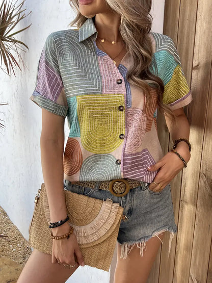 Sophia |  Lässige Bluse mit Knopfleiste