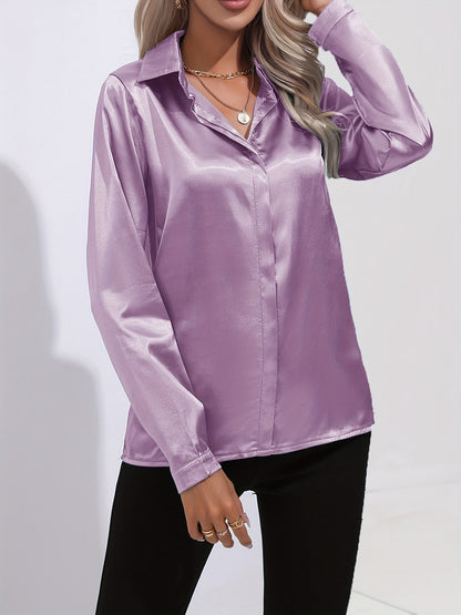 Chiara |  Schicke Herbst Elegante Satinbluse für Frauen