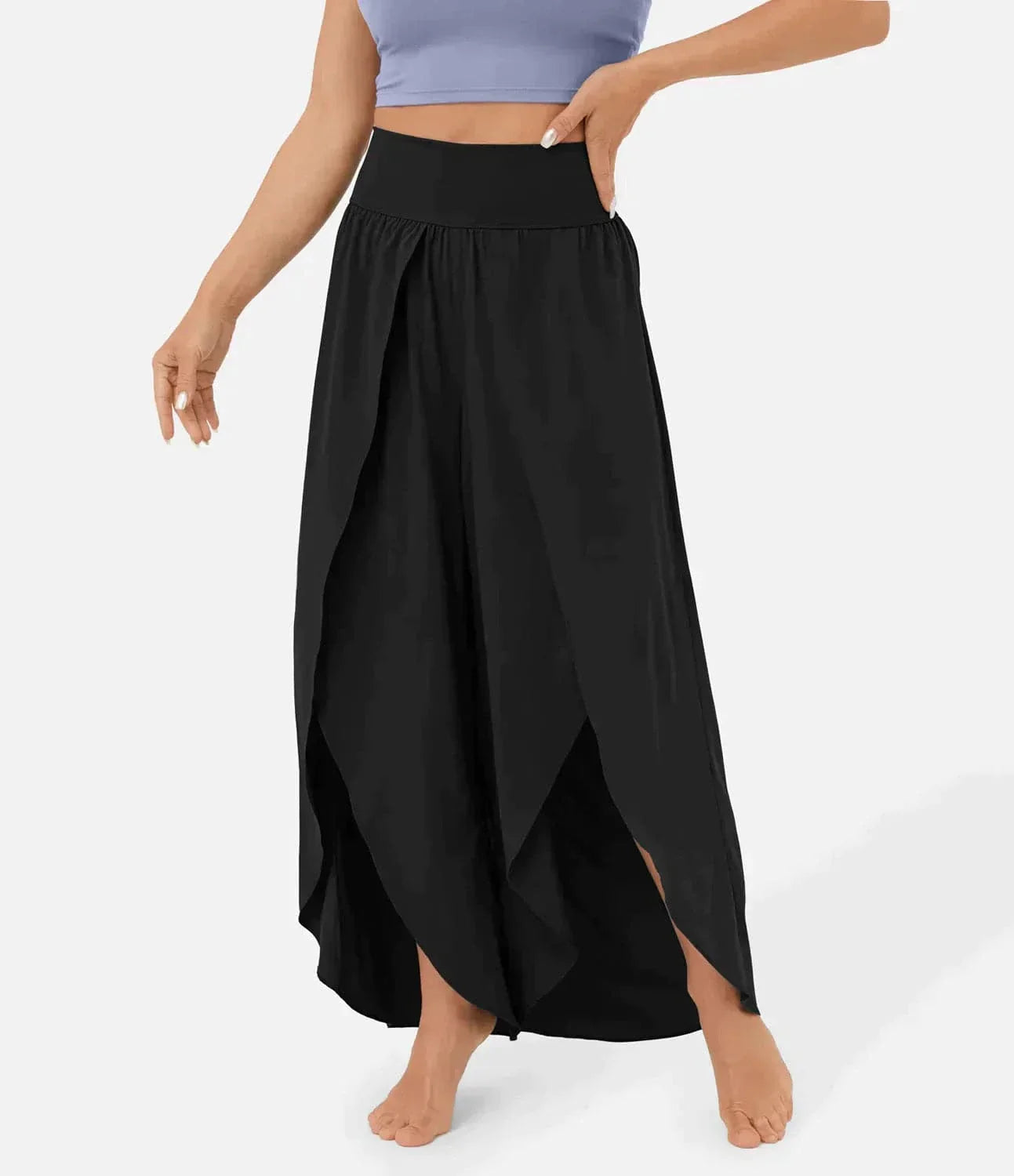 Belle | Hochtaillierte Hose mit weitem Bein
