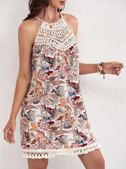 Alice | Stylisches Damenkleid mit Paisley-Print und Spitze