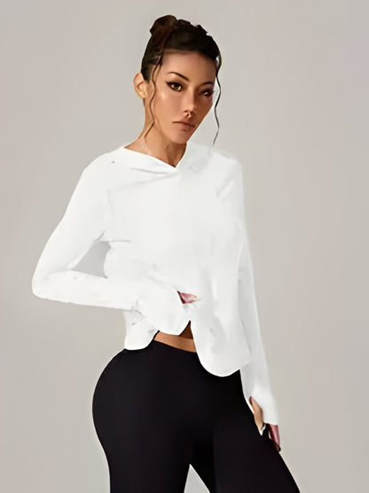 Mary Rose | Women'S Casual Split Back Hooded Sport-Top