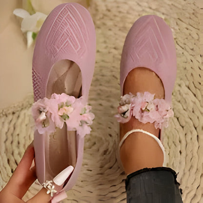 Maxinne | Floral Ankle Strap Flats für Frauen