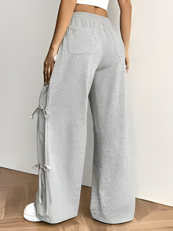 Andrea | Style Damen Polyester Hose mit weitem Bein