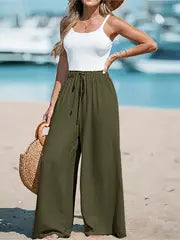 Adelina | Bequeme und atmungsaktive Hose mit hoher Taille und weitem Bein