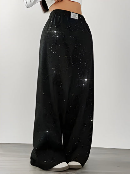 Angela | Women'S Casual Starry Galaxy Print Weite Hosenbeine