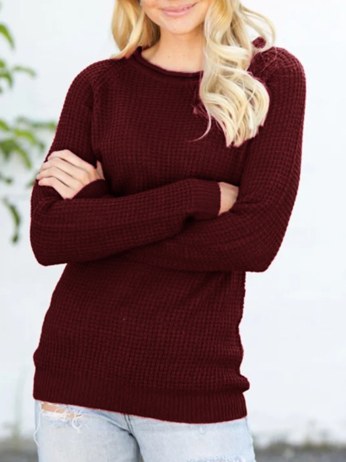 Feliza - Warmer, lässiger Waffelstrick-Pullover