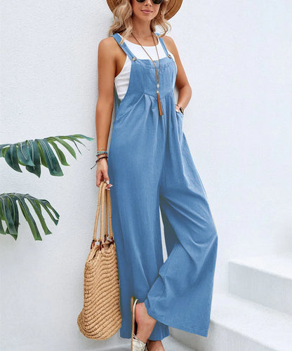 Amara |  Ärmellose Latzhose Casual Jumpsuit