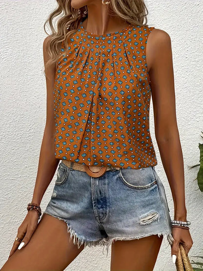 Magdalena | Bedrucktes Tank-Top mit Rundhalsausschnitt