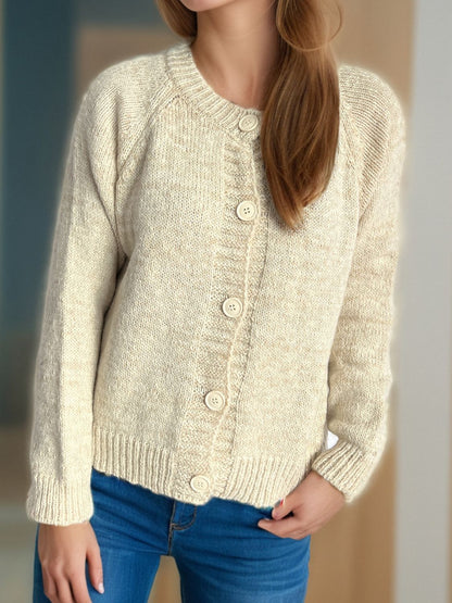 Callie - Eleganter Cardigan mit langen Ärmeln und melierten Knöpfen