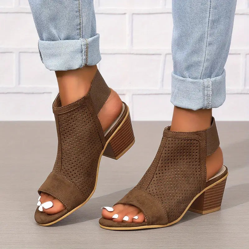 Clarrise - Damen-Sandalen mit klobigen Absätzen