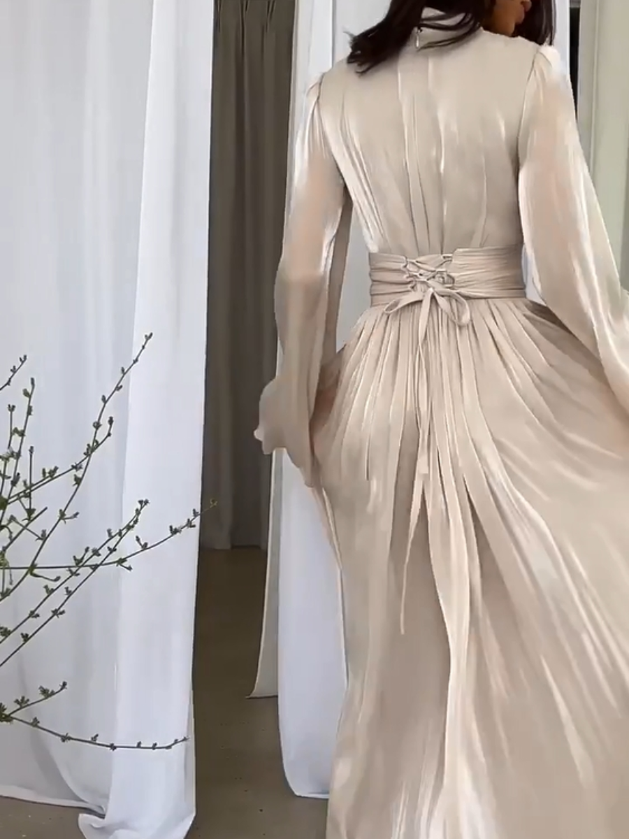 Corisande | Stylisches Maxikleid mit Bindegürtel