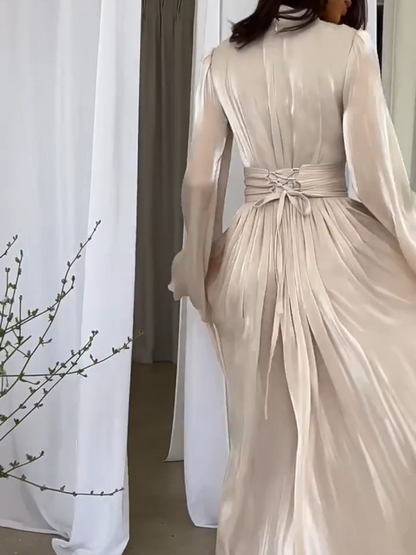 Corisande | Stylisches Maxikleid mit Bindegürtel