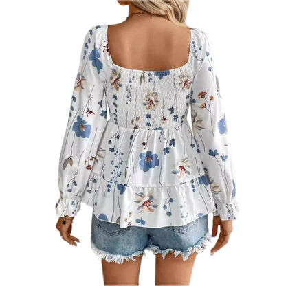 Kelly - Elegante florale Bluse mit langen Ärmeln