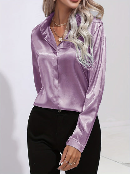 Chiara |  Schicke Herbst Elegante Satinbluse für Frauen
