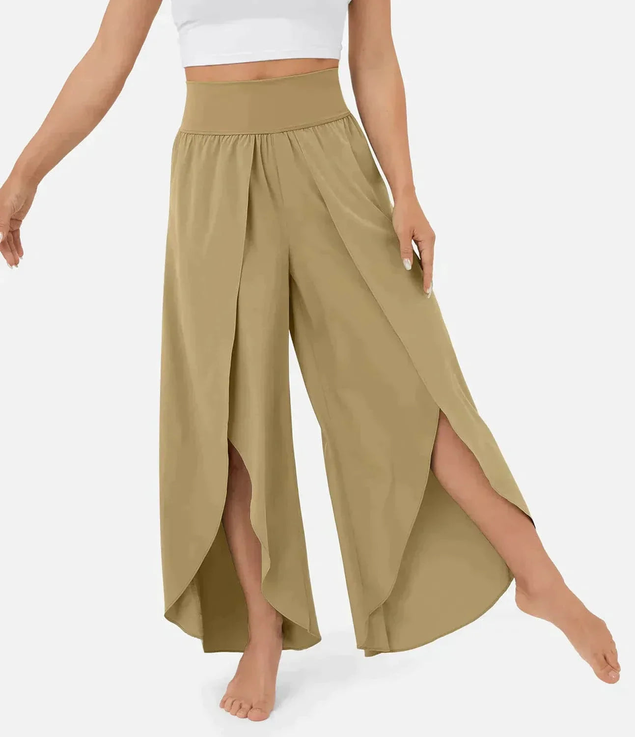 Belle | Hochtaillierte Hose mit weitem Bein