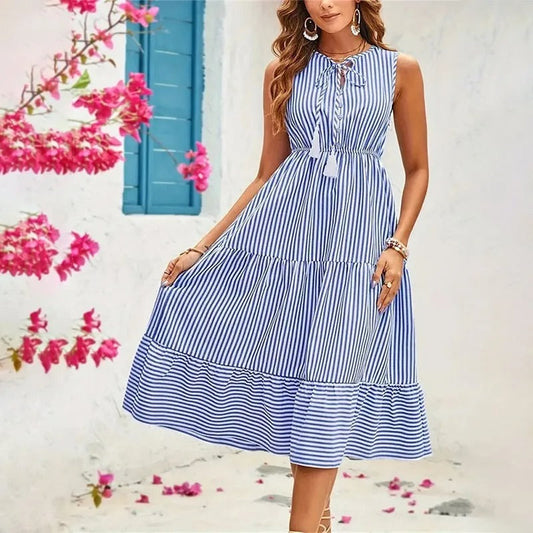 Scarlett | Luftiges Sommerkleid mit gestreiftem Muster
