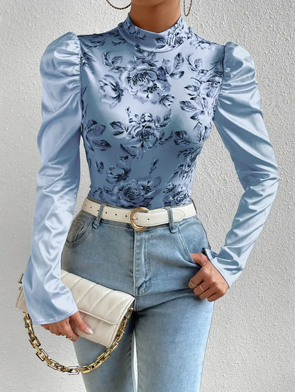 Susan | Elegantes Floral-Top mit Laternenärmeln