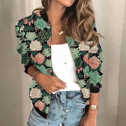 Aimee | Bedruckte Zip-up-Jacke