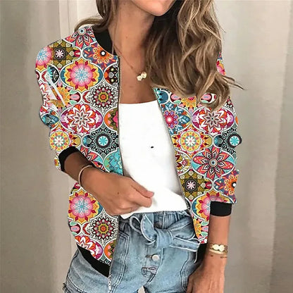 Aimee | Bedruckte Zip-up-Jacke