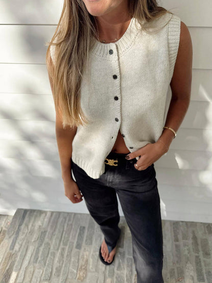 Hilma | Pullover-Weste mit Knopfleiste