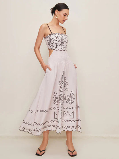 Darla | Elegantes langes Kleid mit Trägern