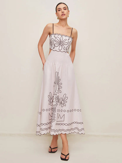 Darla | Elegantes langes Kleid mit Trägern