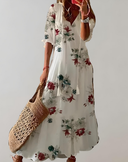 Sophia | Bohème Maxikleid mit Blumendruck