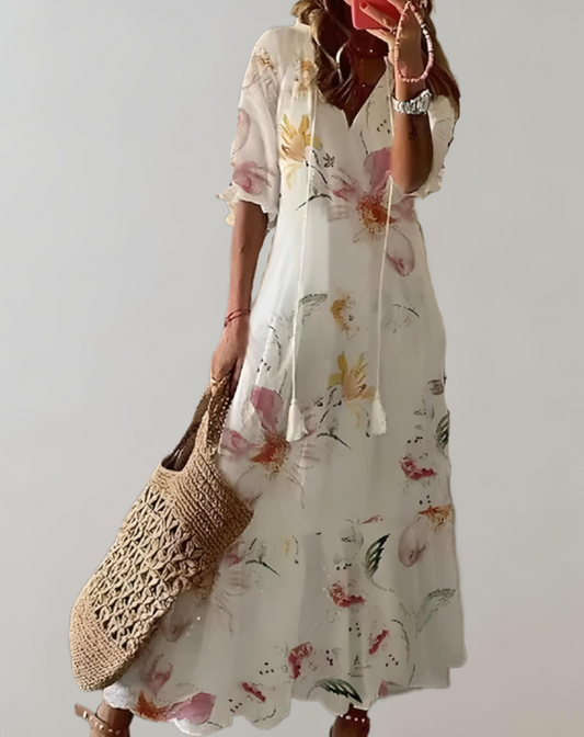 Sophia | Bohème Maxikleid mit Blumendruck