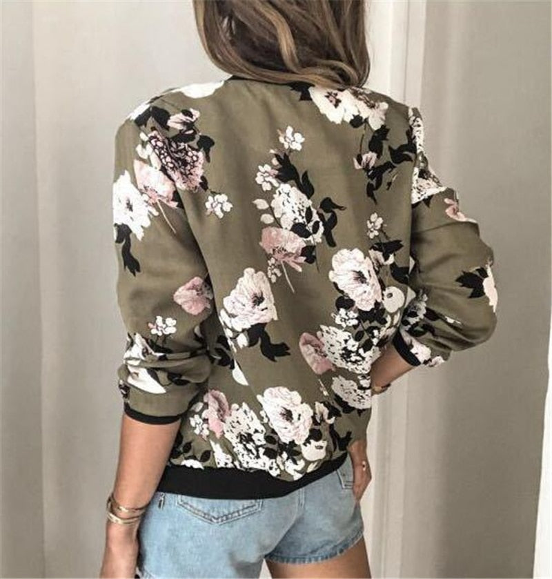 Axelle |  Damen-Übergangsjacke mit Blumendruck