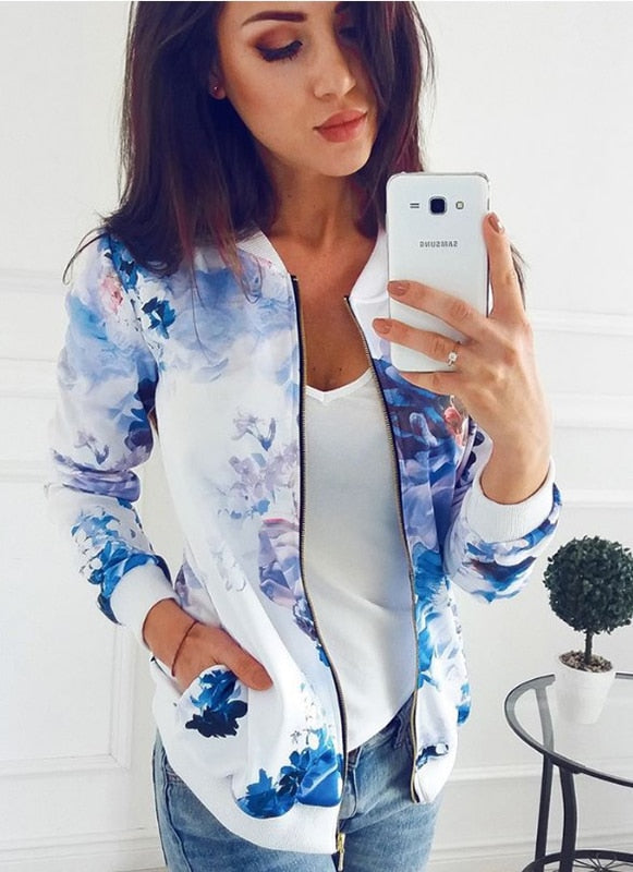 Axelle |  Damen-Übergangsjacke mit Blumendruck