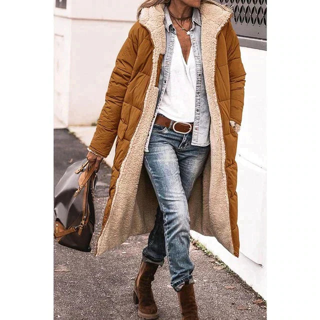 Chloe - Beidseitig tragbare lange Pufferjacke