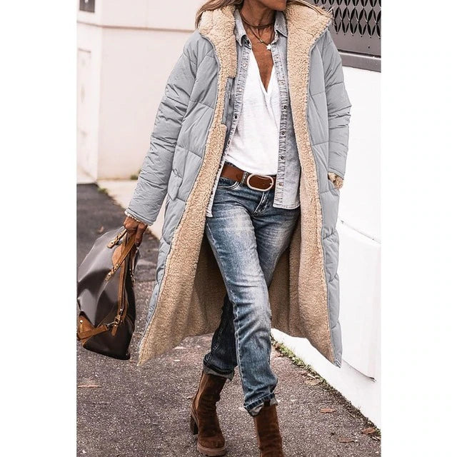 Chloe - Beidseitig tragbare lange Pufferjacke